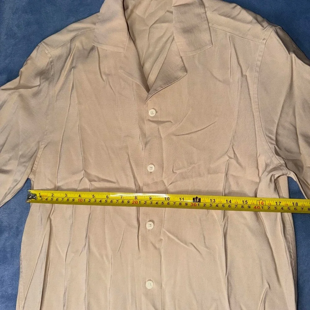 Zara tan button-up shirt